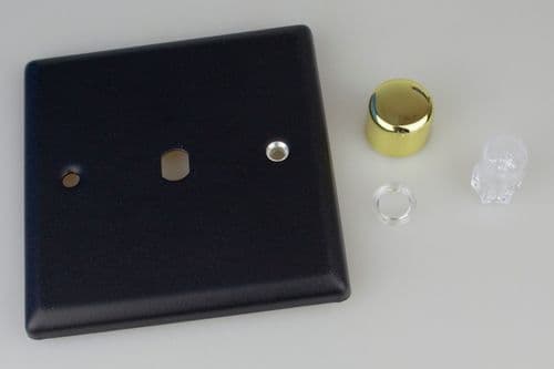 Varilight WY1V.MB Vogue Matt Black Matrix 1 Gang Dimmer Kit inc Knob Single Plate