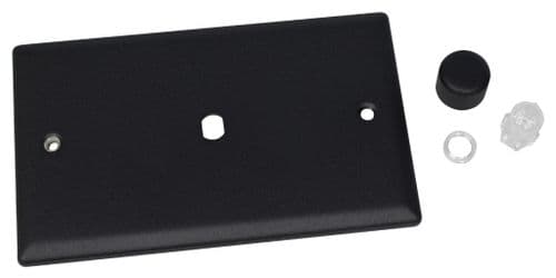 Varilight WYD1.MB Urban Matt Black 1 Gang Dimmer Plate Only + Knobs (Twin Plate)