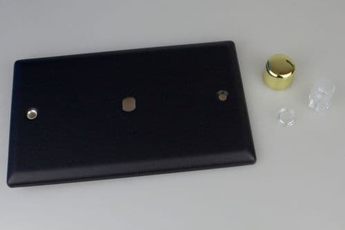Varilight WYD1V.MB Vogue Matt Black Matrix 1 Gang Dimmer Kit inc Knob Twin Plate