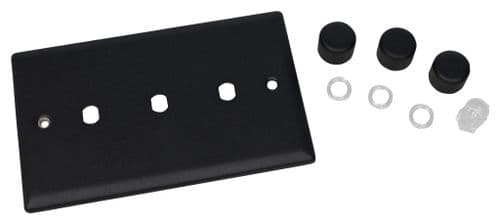 Varilight WYD3.MB Urban Matt Black 3 Gang Dimmer Plate Only + Dimmer Knobs