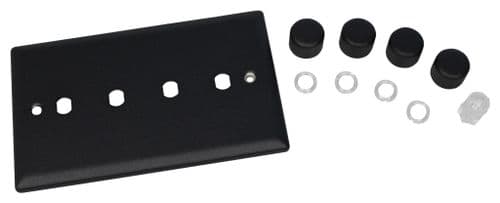 Varilight WYD4.MB Urban Matt Black 4 Gang Dimmer Plate Only + Dimmer Knobs