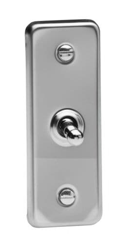 Varilight XCAT1 Architrave Mirror Chrome 1 Gang 10A 1 or 2 Way Toggle Light Switch 87mm x 32mm