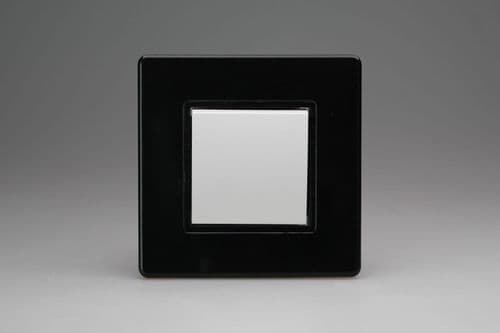 Varilight XDL1LWS Screwless Premium Black 1-Gang 10A 1- or 2-Way Large Rocker Switch