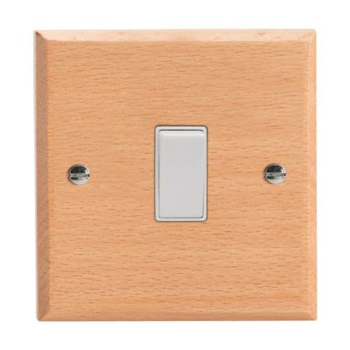 Varilight XK20BEW Kilnwood Scandic Beech 1 Gang 20A Double Pole Switch