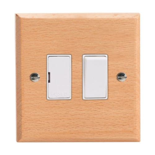 Varilight XK6BEW Kilnwood Scandic Beech 1 Gang 13A Switched Fused Spur