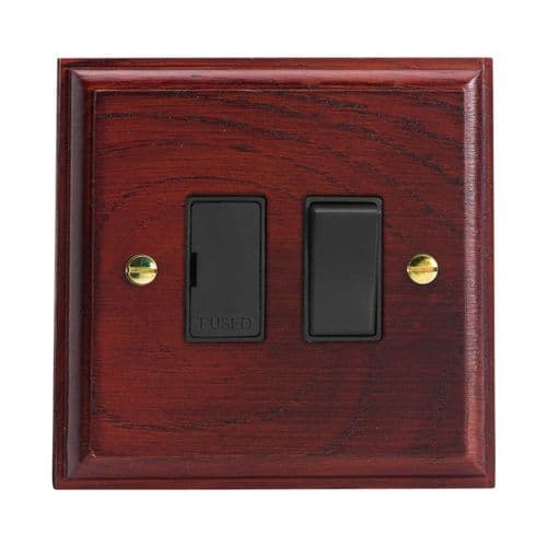 Varilight XK6MB Kilnwood Mahogany 1 Gang 13A Switched Fused Spur