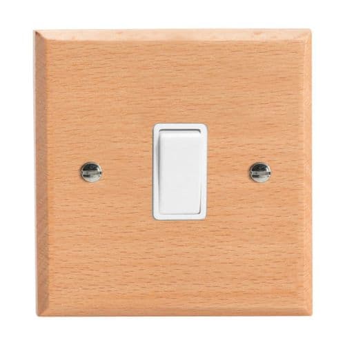 Varilight XK7BEW Kilnwood Scandic Beech 1 Gang 10A Intermediate Rocker Light Switch