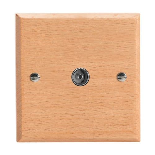 Varilight XK8BE Kilnwood Scandic Beech 1 Gang Co-Axial TV Socket