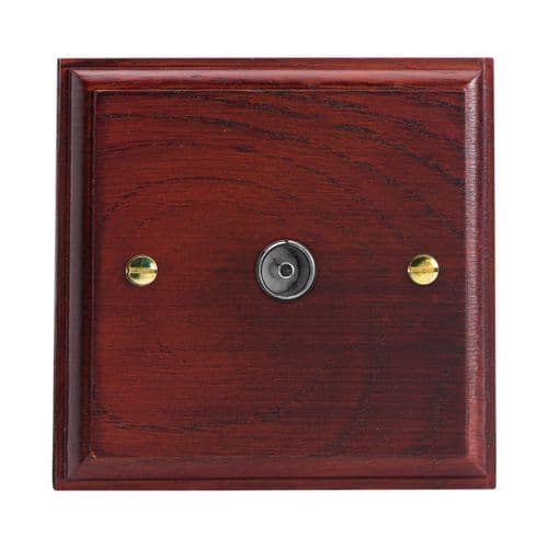 Varilight XK8M Kilnwood Mahogany 1 Gang Co-Axial TV Socket