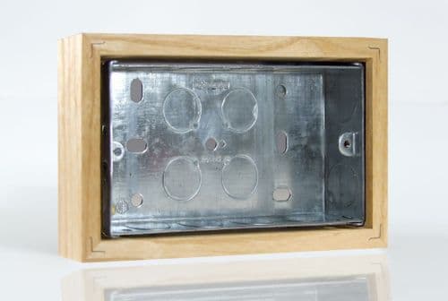 Varilight XKBOXDA Kilnwood Ash Surface Mounted Pattress Box Double 25mm