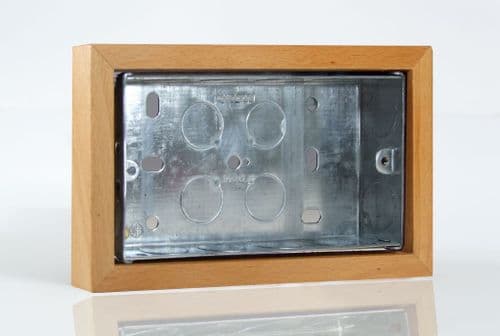 Varilight XKBOXDBE Kilnwood Scandic Beech Surface Mounted Pattress Box Double 25mm