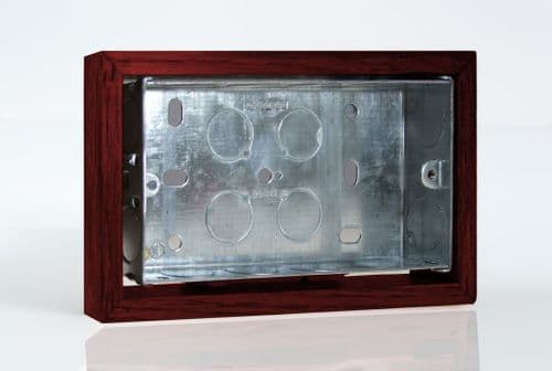 Varilight XKBOXDM Kilnwood Mahogany Surface Mounted Pattress Box Double 25mm