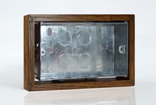 Varilight XKBOXDMO Kilnwood Medium Oak Surface Mounted Pattress Box Double 25mm