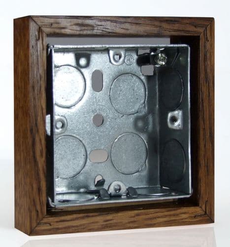 Varilight XKBOXSMO Kilnwood Medium Oak Surface Mounted Pattress Box Single 25mm