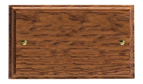 Varilight XKDBMO Kilnwood Medium Oak 2 Gang Double Blank Plate