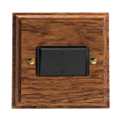 Varilight XKFIMOB Kilnwood Medium Oak 1 Gang 10A Fan Isolating Switch (3 Pole)