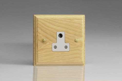 Varilight XKRP5AW Kilnwood Ash 1-Gang 5A Round Pin Socket