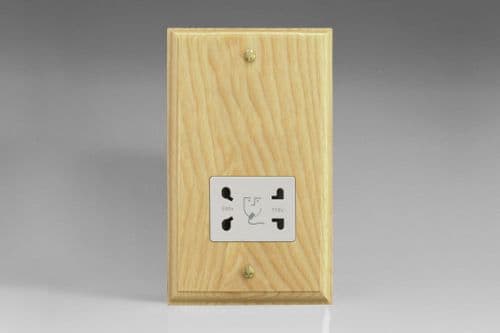Varilight XKSSAW Kilnwood Ash Dual Voltage Shaver Socket 240V/115V