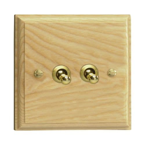 Varilight XKT77A Kilnwood Ash 2 Gang 10A Intermediate Toggle Light Switch