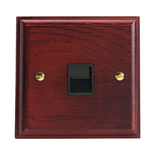Varilight XKTSMB Kilnwood Mahogany 1 Gang Telephone Slave (Extension) Socket