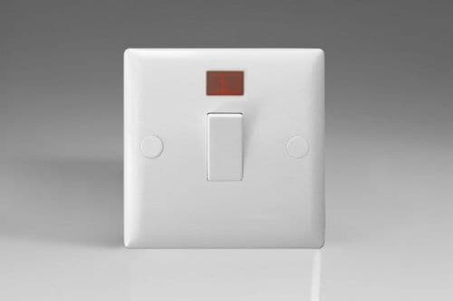 Varilight XO20NW Value Polar White 1 Gang 20A Double Pole Switch + Neon Indicator