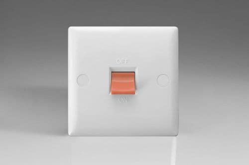 Varilight XO45SW Value Polar White 45A DP Cooker Switch Single Plate