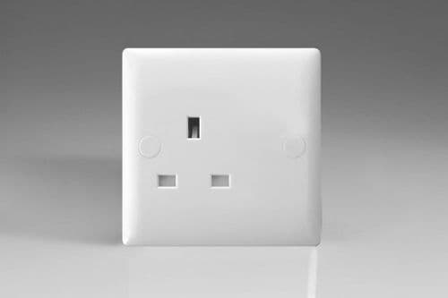 Varilight XO4UW Value Polar White 1 Gang 13A Unswitched Plug Socket