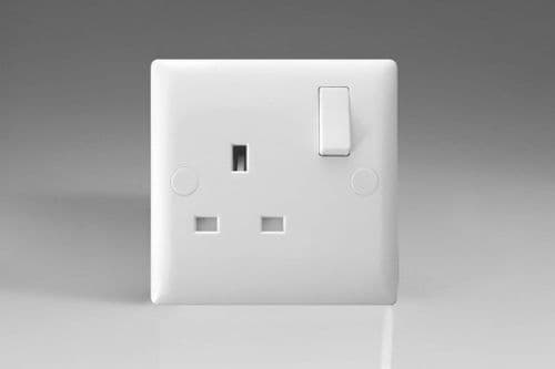 Varilight XO4W Value Polar White 1 Gang 13A DP Single Switched Plug Socket