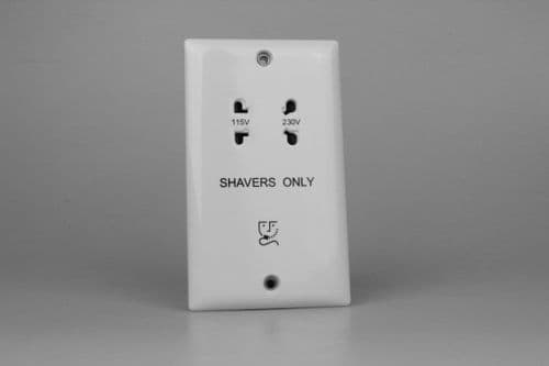 Varilight XOSSW Value Polar White Dual Voltage Shaver Socket 240V/115V