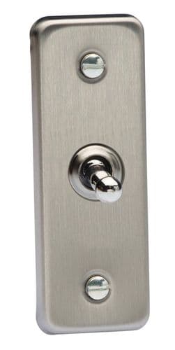 Varilight XSAT1 Architrave Matt Chrome 1 Gang 10A 1 or 2 Way Toggle Light Switch 87mm x 32mm