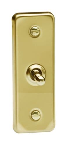 Varilight XVAT1 Architrave Victorian Brass 1 Gang 10A 1 or 2 Way Toggle Light Switch 87mm x 32mm