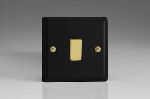Varilight XY1V.MB Vogue Matt Black 1 Gang 10A 2 Way Rocker Light Switch