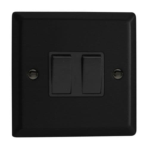 Varilight XY2B.MB Urban Matt Black 2 Gang 10A 1 or 2 Way Rocker Light Switch