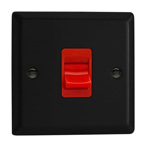 Varilight XY45S.MB Urban Matt Black 45A DP Cooker Switch Single Plate