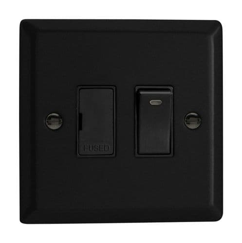 Varilight XY6NB.MB Urban Matt Black 1 Gang 13A Switched Fused Spur + Neon
