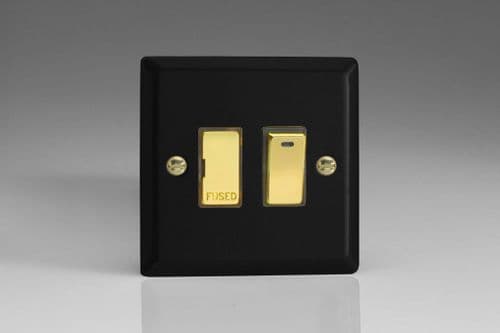 Varilight XY6NV.MB Vogue Matt Black 13A Switched Fused Spur + Neon