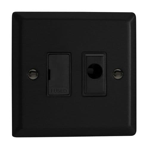 Varilight XY6UFOB.MB Urban Matt Black 1 Gang 13A Unswitched Fused Spur + Flex Outlet