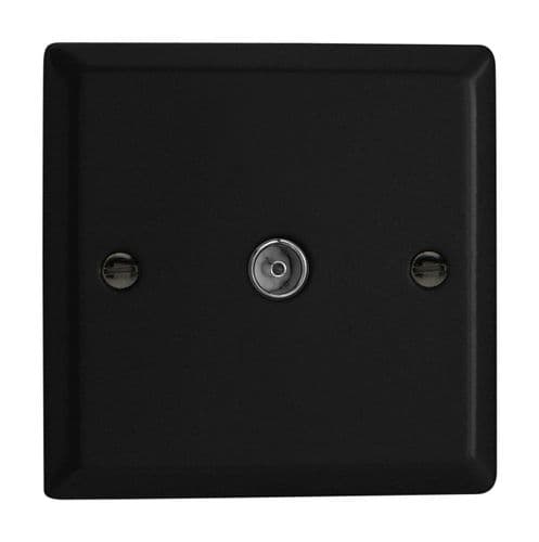 Varilight XY8.MB Urban Matt Black 1 Gang Co-Axial TV Socket