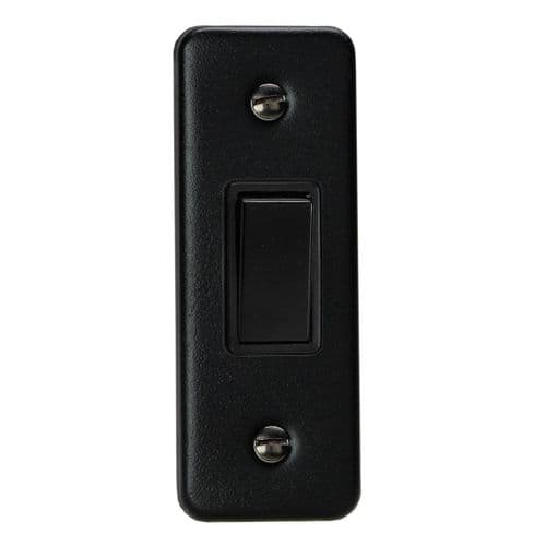 Varilight XYA1B.MB Urban Matt Black 1-Gang 10A 1- or 2-Way Rocker Architrave Switch