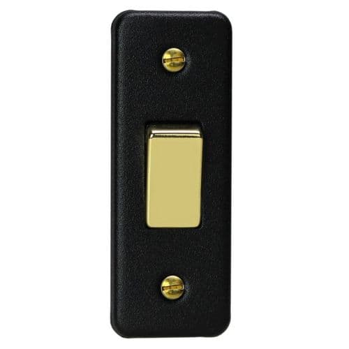 Varilight XYA1V.MB Vogue Matt Black 1-Gang 10A 1- or 2-Way Rocker Architrave Switch