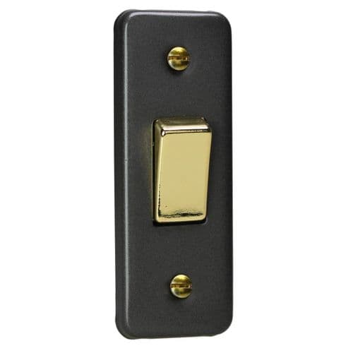 Varilight XYA1V.SL Vogue Slate 1-Gang 10A 1- or 2-Way Rocker Architrave Switch