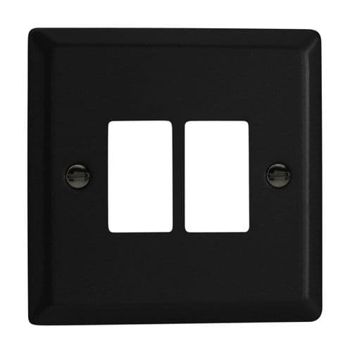 Varilight XYPGY2.MB Urban Matt Black 2 Gang Grid Plate (Single Plate)