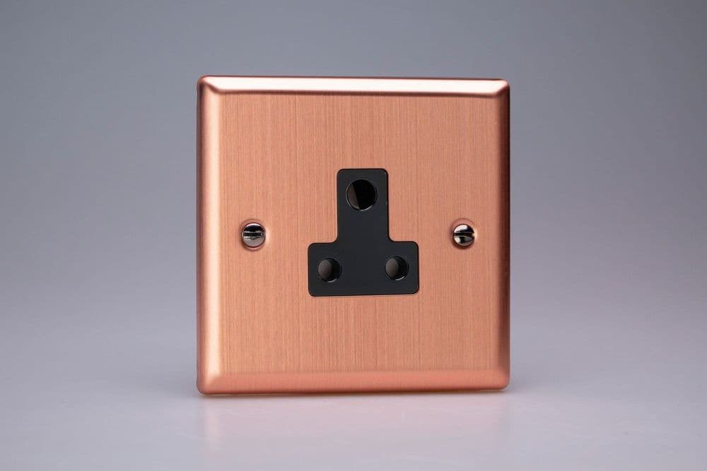Varilight XYRP5AB BC Urban Brushed Copper 1 Gang 5A Round Pin Plug Socket