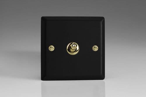 Varilight XYT1V.MB Vogue Matt Black 1 Gang 10A 2 Way Toggle Light Switch