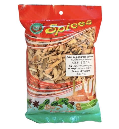 100g Dried Lemongrass (Sliced)
