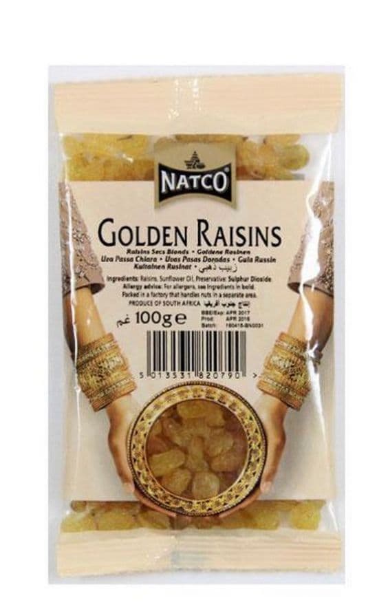 Golden Sultanas (Golden Raisins) 100g | Buy Online at The Asian Cookshop.