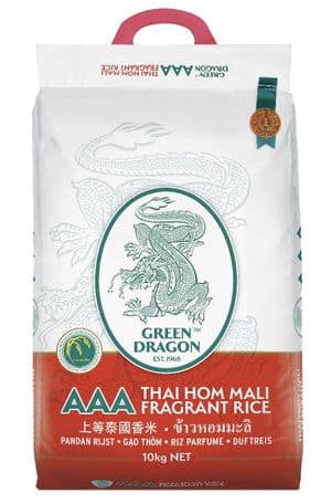 10KG Green Dragon Jasmine Rice (Thai Fragrant Hom Mali)