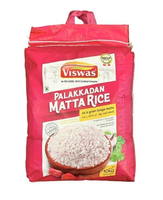 10KG Palakkadan Matta Rice by Viswas | Buy Online at the Asian Cookshop