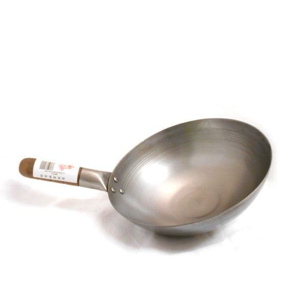 Round Bottom Carbon Steel Wok 14'' | Buy online at The Asian Cookshop