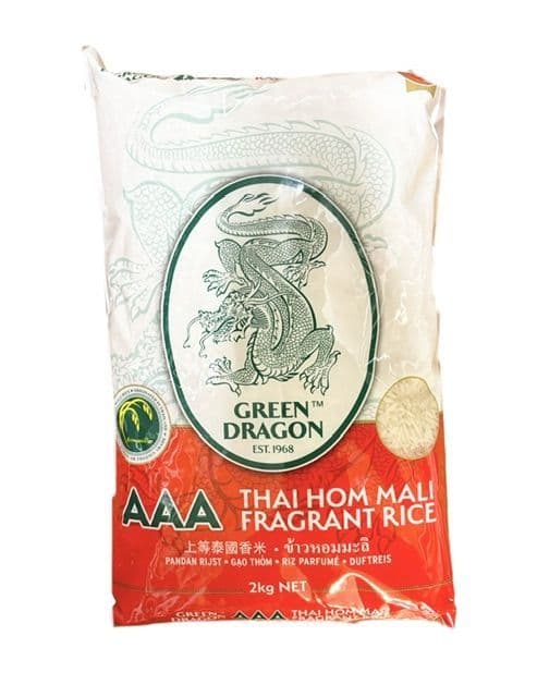 2KG Jasmine Rice (Thai Hom Mali) by Green Dragon | Buy Online at The Asian Cookshop.